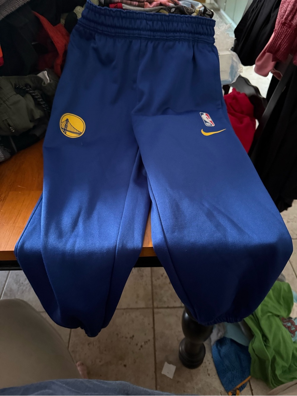NBA Youth Blue Golden State Warriors Sweatpants with Yellow Accents